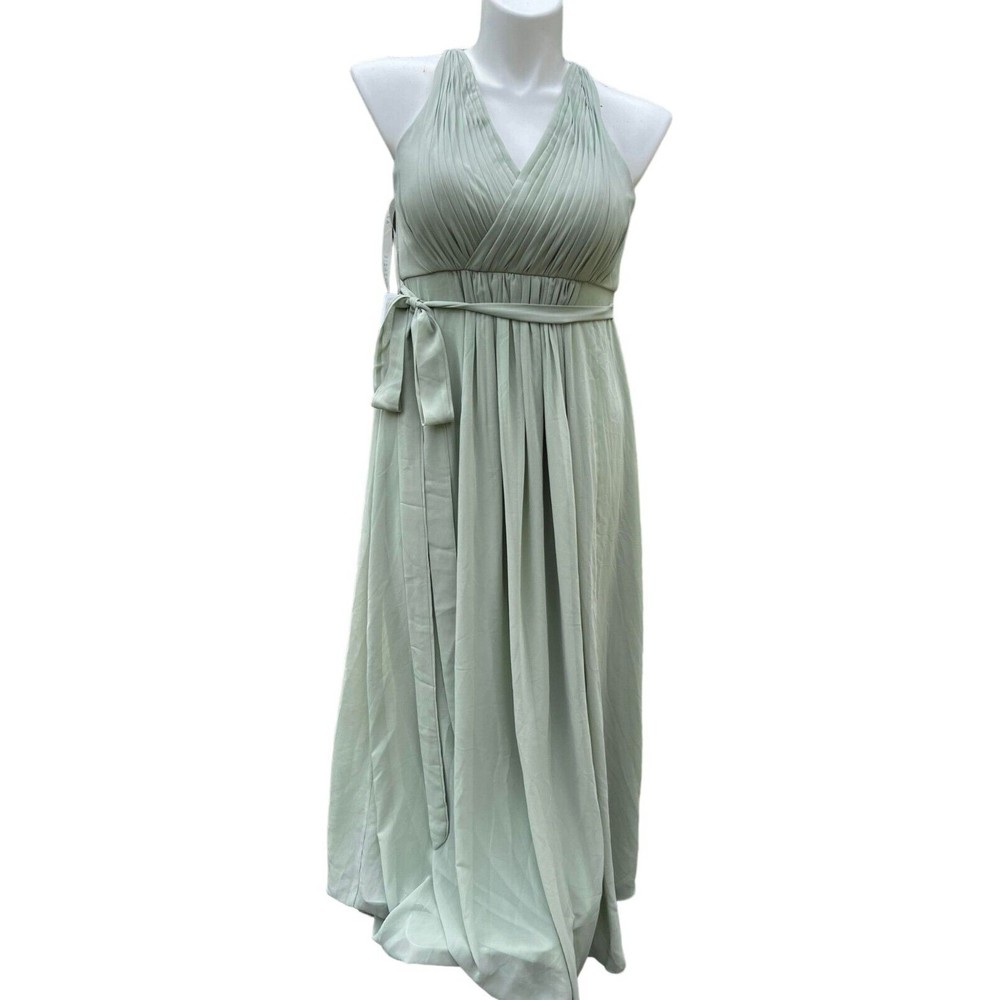 Azazie Athena Gown Dusty Sage Size A8 Bridesmaid Prom Party Dress New Tags